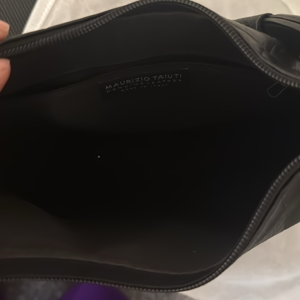 Black Crocodile-Embossed Maurizio Taiuti bag - Picture 5 of 5